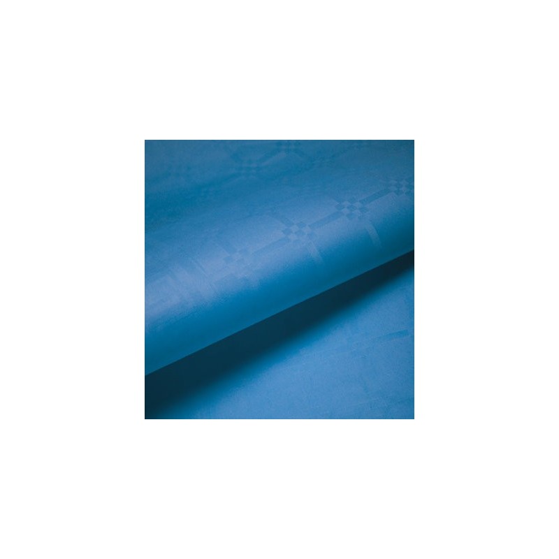 Nappe En Papier Damassé Bleu Lagon En Rouleau 1,18 x 6 m 