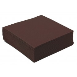 Serviette en Papier Cocktail Unie Chocolat