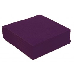 Serviette en Papier Cocktail Unie Prune