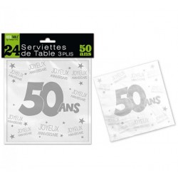 Serviette en Papier Joyeux Anniversaire 50 Ans