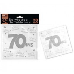 Serviette en Papier Joyeux Anniversaire 70 Ans