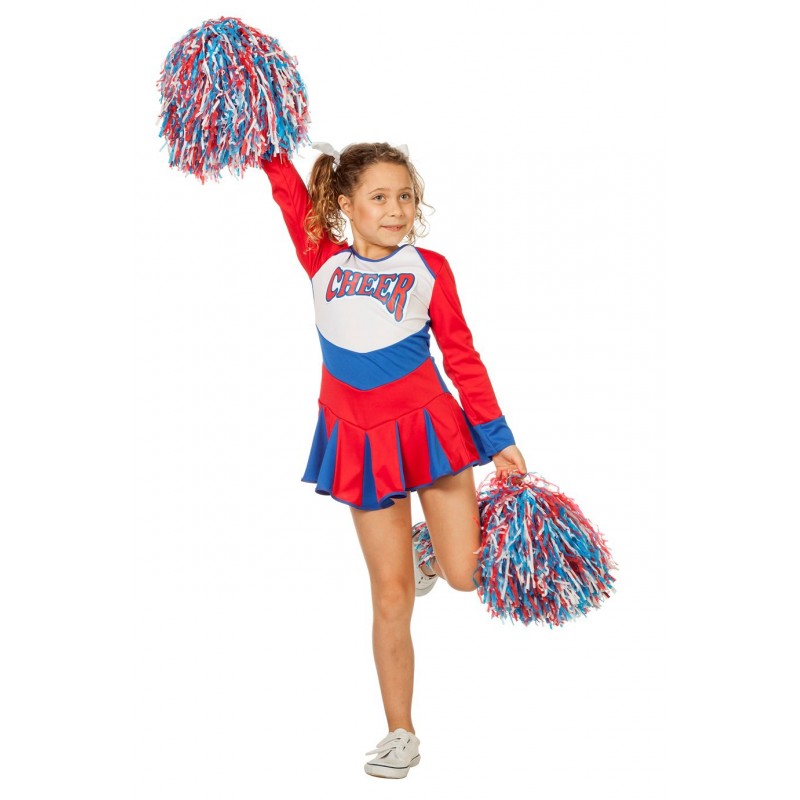 Déguisement PomPom Girl Cheerleader - Coti-Jouets Kermesse, Fêtes et Déguisements  Déguisement Taille 07-09 Ans