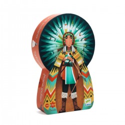 Puzzle Silhouette Tatanka, Jeune Indien 36 Pièces - Djeco