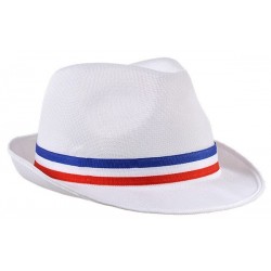 Chapeau Borsalino Blanc avec Bandeau France