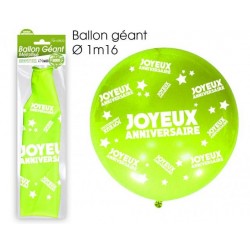 Ballon de Baudruche Géant Joyeux Anniversaire Vert