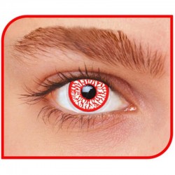 Lentilles Fantaisie Blanc Injecté de Sang - 3 Mois