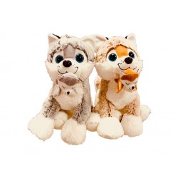 Peluche Husky et son Bébé