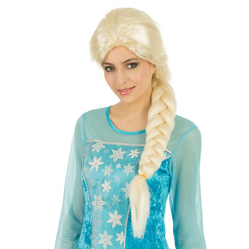 Perruque Blonde avec Natte La Reine des Glaces