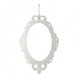 Cadre En Bois Ovale Pour Photobooth Blanc