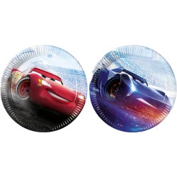 8 Assiettes En Carton Cars 3 - Disney Pixar