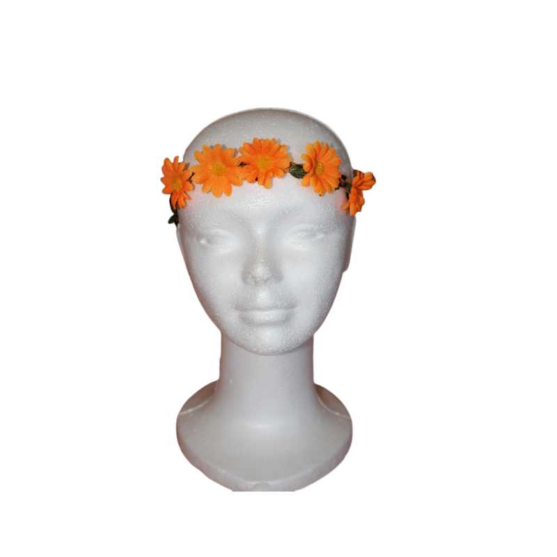 Couronne de Fleurs Elastique Orange