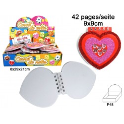Carnet 42 Pages Coeur Strass 