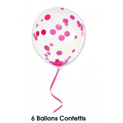 Ballons de Baudruche Confettis Rose Fuchsia
