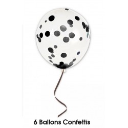 Ballons de Baudruche Confettis Noir
