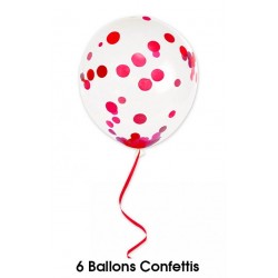 Ballons de Baudruche Confettis Rouge