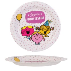 Assiettes Jetables Anniversaire Monsieur Madame Fille