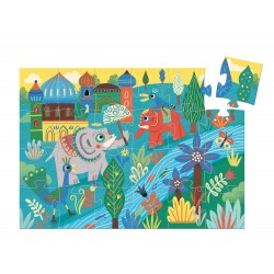 Puzzle Silhouette Haathée, Eléphant D'Asie 24 Pièces - Djeco