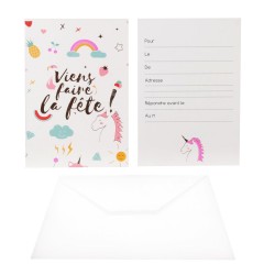 Cartes d'Invitation Joyeux Anniversaire Licorne