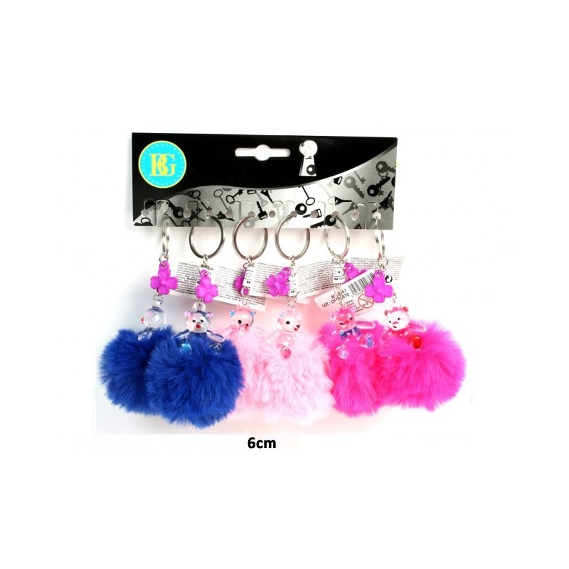 Porte Clés Boule Fourrure Ourson