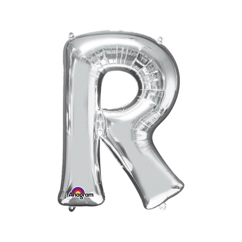 Ballon Lettre Métallique Géant Argent R