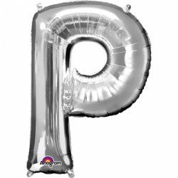 Ballon Lettre Métallique Géant Argent P