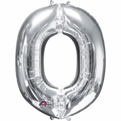Ballon Lettre Métallique Géant Argent O