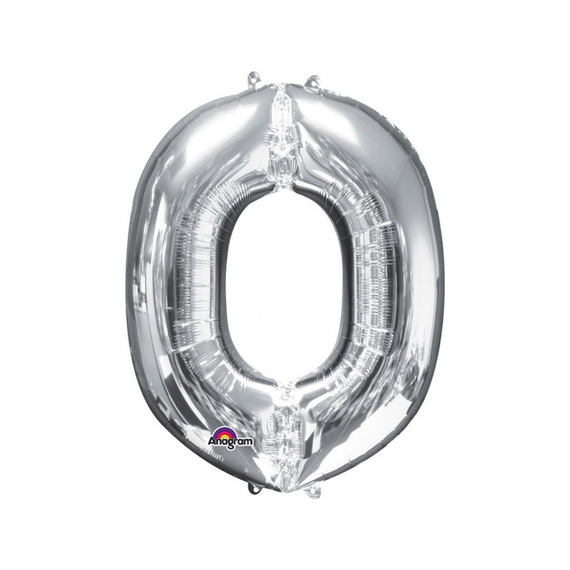 Ballon Lettre Métallique Géant Argent O