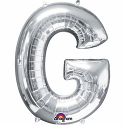Ballon Lettre Métallique Géant Argent G