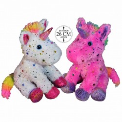 Peluche Licorne Assise Paillettes Etoiles