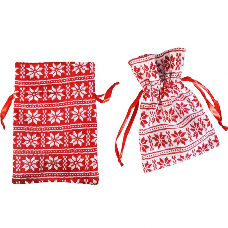 Sac de Noël en Maille Décor Flocon Sac de Noël en Maille Décor Flocon