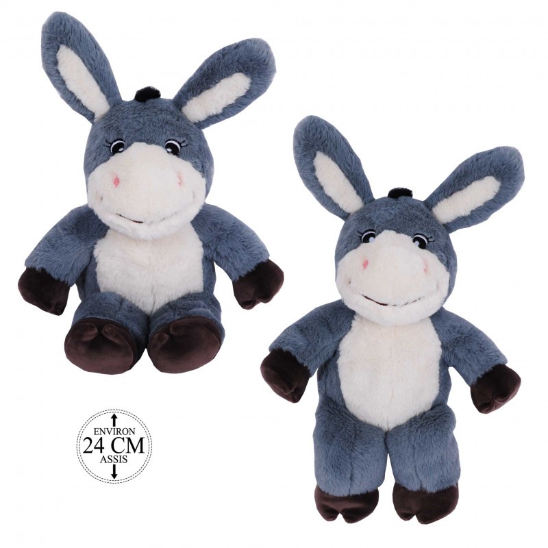 Peluche Doudou Âne Assis 24cm