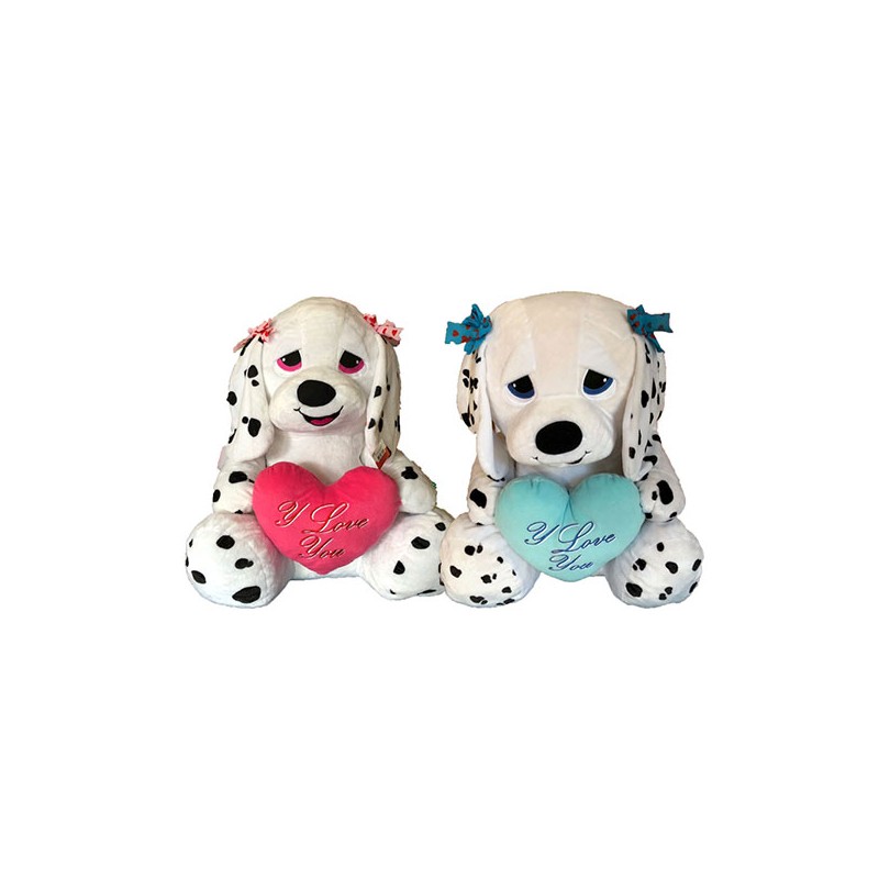 Peluche Géante Dalmatien Assis Avec Coeur