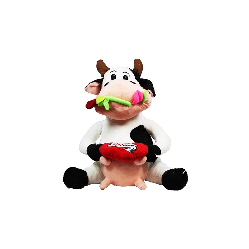Peluche Géante Vache Coeur Je t'aime