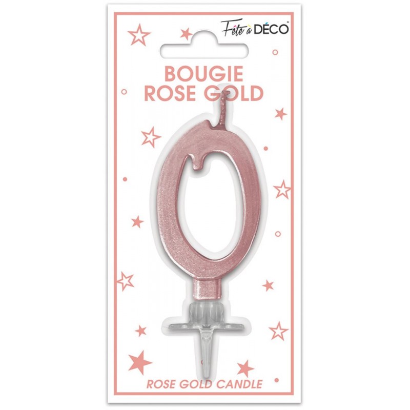 Bougie Anniversaire Chiffre 0 Rose Gold Métallique Bougie Anniversaire Chiffre 0 Rose Gold Métallique