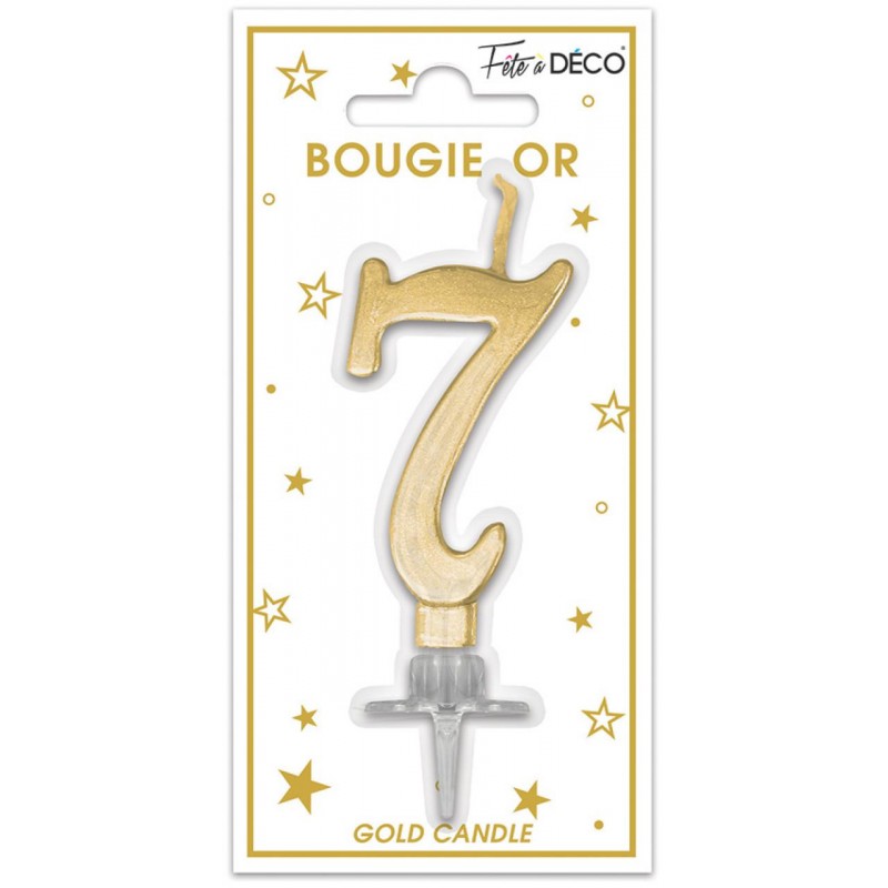 Bougie Anniversaire Chiffre 7 Or Métallique Bougie Anniversaire Chiffre 7 Or Métallique