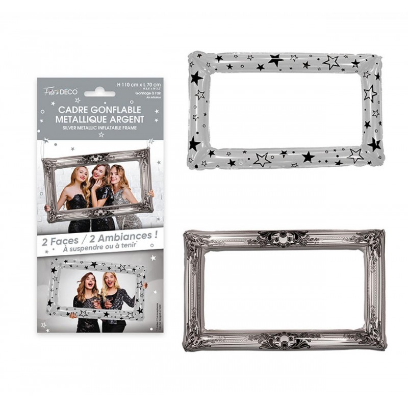 Cadre Photobooth Gonflable Métallique Argent 2 Faces Cadre Photobooth Gonflable Métallique Argent 2 Faces