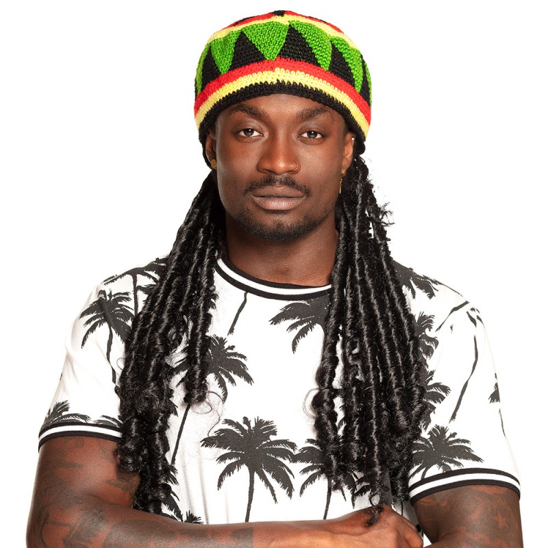 Perruque Bob avec Rasta et Bonnet Perruque Bob avec Rasta et Bonnet