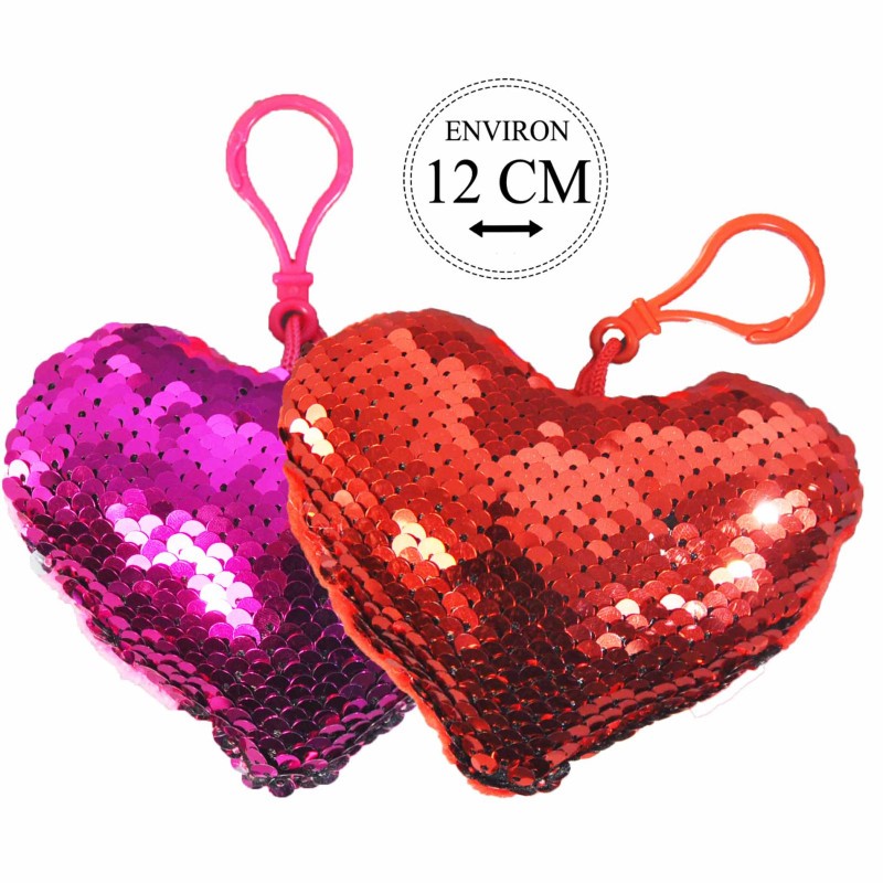 Porte Clés Coeur Sequins 12cm Porte Clés Coeur Sequins 12cm