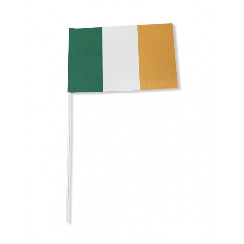 Drapeau Irlande 14 x 21cm avec Bâton Drapeau Irlande 14 x 21cm avec Bâton