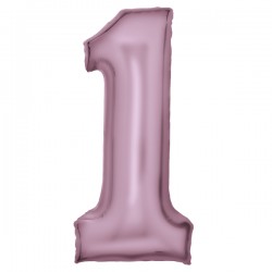 Ballon Chiffre Métallique Géant Rose Pastel 1