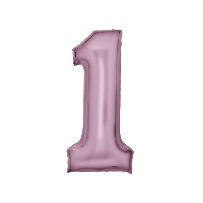 Ballon Chiffre Métallique Géant Rose Pastel 1