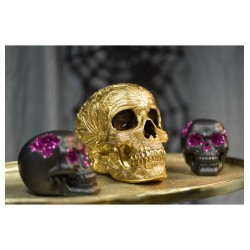 Tête De Mort En Résine Décor Baroque