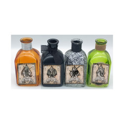 Bouteille En Verre De Sorcière Halloween Assorti, 13cm