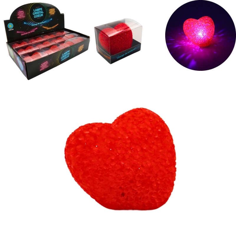 Lampe d'Ambiance Cristal Coeur Petit Modèle