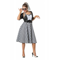 Déguisement Robe Rock  et  Roll Noire et Blanche