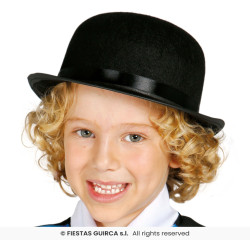 Chapeau Melon Noir Enfant Feutrine