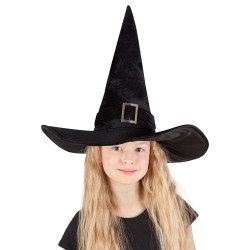 Chapeau De Sorcière Aspect Velours, Taille Enfant