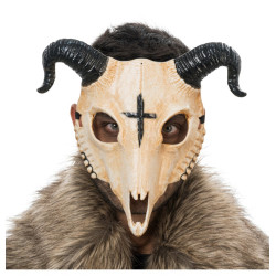 Masque En Plastique Squelette Bête à Cornes