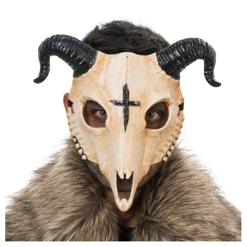 Masque En Plastique Squelette Bête à Cornes