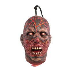 Tête En Latex De Zombie Brulé à Suspendre